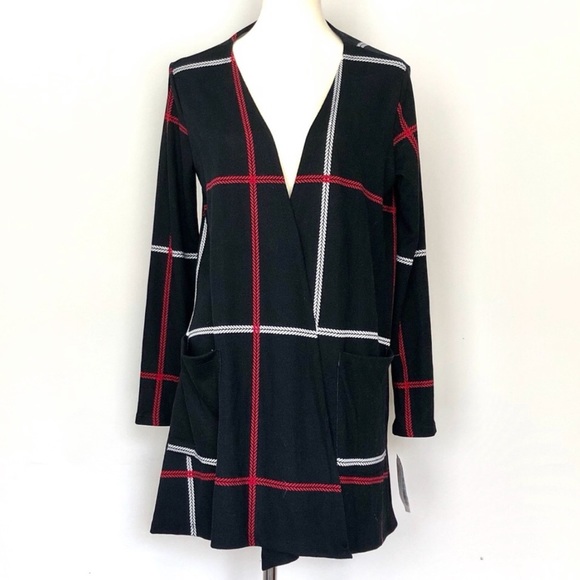 LuLaRoe Sweaters - NWT LuLaRoe Caroline Cardigan Black, Red, White